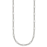 Sterling Silver Polished 4.0mm Figaro Rope 18 Inch Necklace