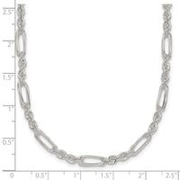 Sterling Silver Polished 4.0mm Figaro Rope 18 Inch Necklace