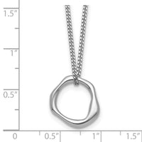 Sterling Silver Rhodium-plated Polished 16 w/2in ext Abstract Necklace