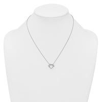Sterling Silver RH-plated Polished Knot Heart 17.75 Inch Necklace