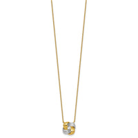 Sterling Silver Rhodium-plated Gold-tone Polished CZ Knot Necklace