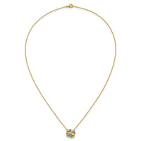 Sterling Silver Rhodium-plated Gold-tone Polished CZ Knot Necklace