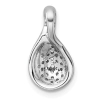 SS Rhodium-plated Polished Fancy CZ Chain Slide Pendant