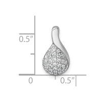 SS Rhodium-plated Polished Fancy CZ Chain Slide Pendant