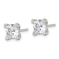 Sterling Silver Polished 4 Prong CZ Post Earrings