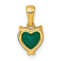 Sterling Silver Gold-tone Green Chalcedony Heart Pendant