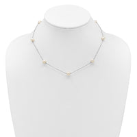 Sterling Silver Rhodium 7-8mm White FWC Pearl w/2in ext. Necklace