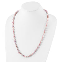 Sterling Silver Rh-plated 6-7mm Purple FW Cultured Pearl Necklace