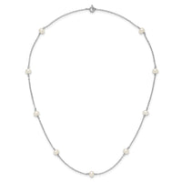 Sterling Silver RH-plated 4-5mm Freshwater Cultured Pearl Necklace