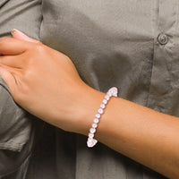 6-7mm Pink Semi-round Freshwater Cultured Pearl Stretch Bracelet