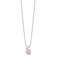 Sterling Silver Pink CZ Necklace