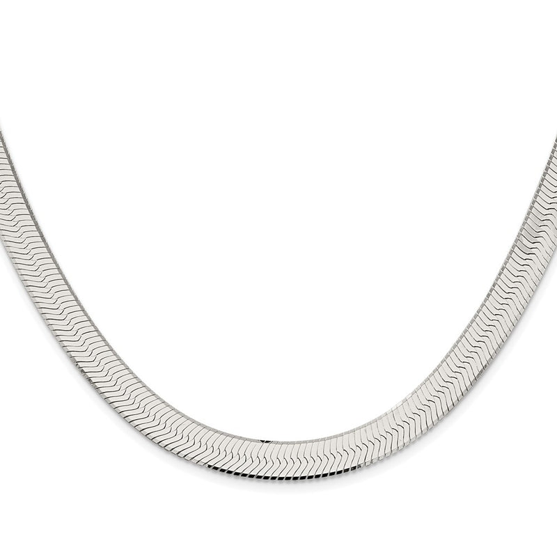 Sterling Silver Rhodium-plated 8.75mm Magic Herringbone Chain