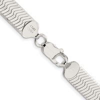 Sterling Silver Rhodium-plated 8.75mm Magic Herringbone Chain