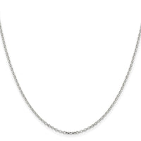 Sterling Silver Rhodium-plated 1.75mm Diamond-cut Rolo Cable Chain