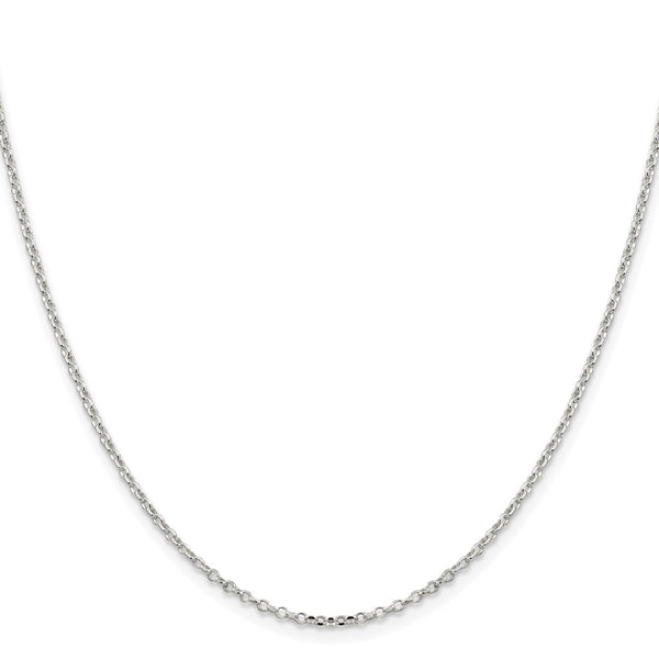 Sterling Silver Rhodium-plated 1.75mm Diamond-cut Rolo Cable Chain