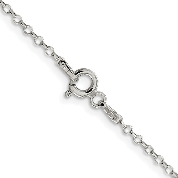 Sterling Silver Rhodium-plated 1.75mm Diamond-cut Rolo Cable Chain