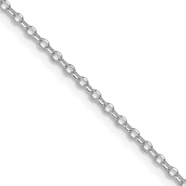 Sterling Silver Rhodium-plated 1.75mm Diamond-cut Rolo Cable Chain