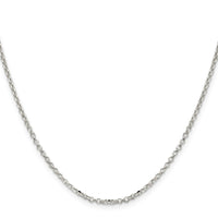 Sterling Silver 2.2mm Diamond-cut Rolo Cable Chain