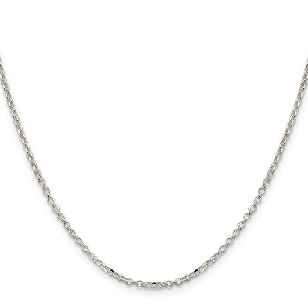 Sterling Silver 2.2mm Diamond-cut Rolo Cable Chain