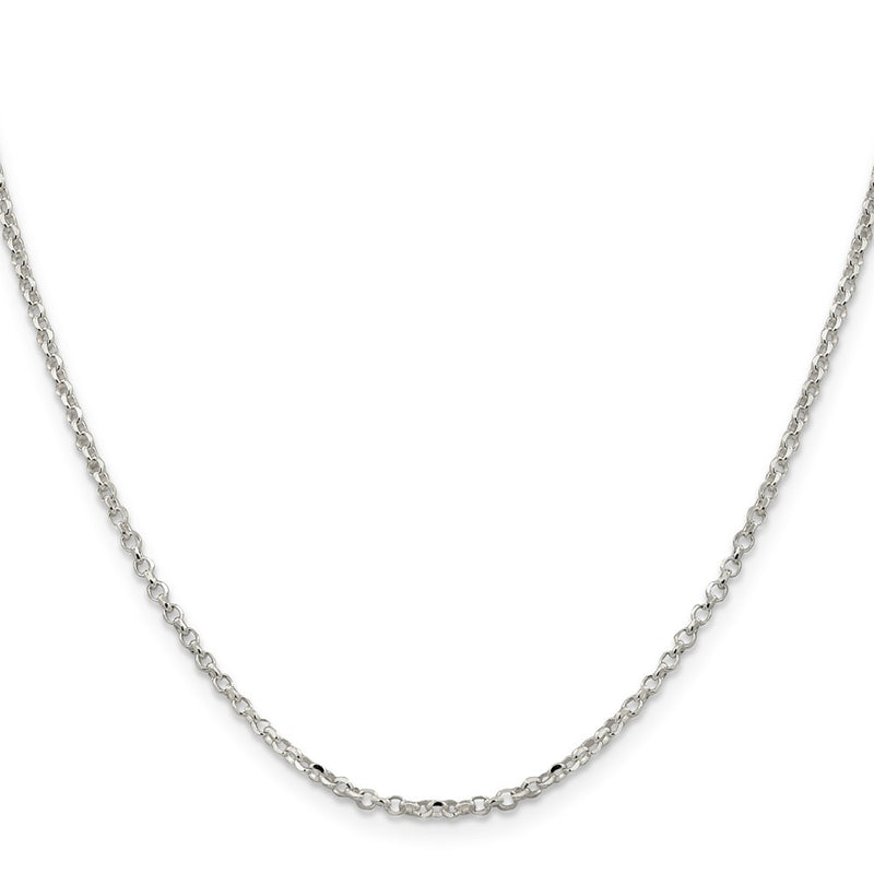 Sterling Silver 2.2mm Diamond-cut Rolo Cable Chain