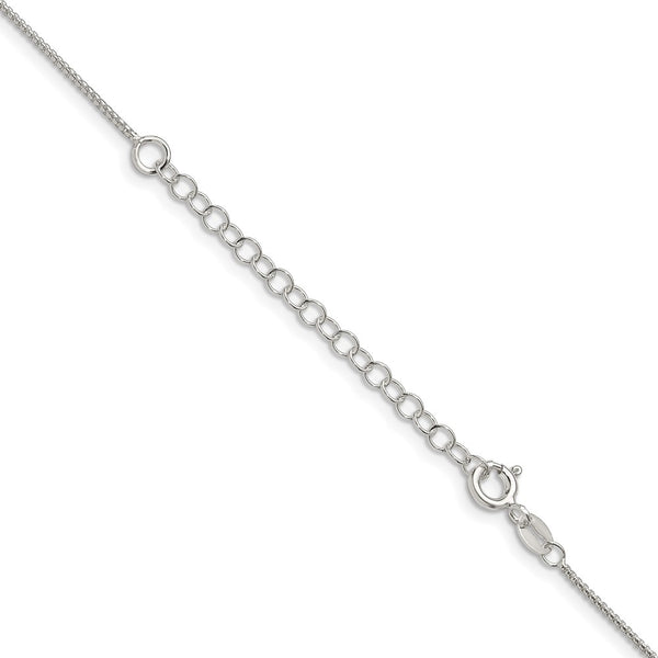 Sterling Silver 1mm Round Box Chain w/2in ext.