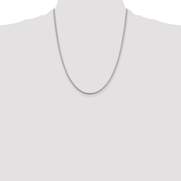 Sterling Silver 2mm Round Box Chain