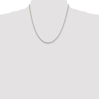 Sterling Silver Rhodium-plated 2mm Round Box Chain