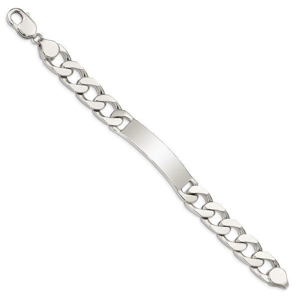 Sterling Silver 8.5inch Polished Engraveable Curb Link ID Bracelet