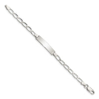Sterling Silver 6inch Polished Engraveable Childrens ID Bracelet