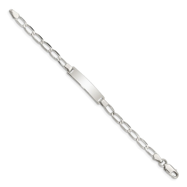 Sterling Silver 6inch Polished Engraveable Childrens ID Bracelet