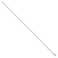 Sterling Silver 1mm Beaded Chain Anklet