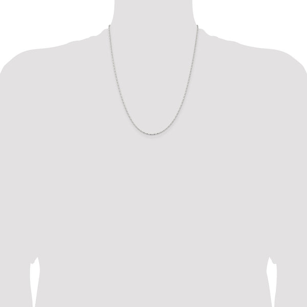 Sterling Silver 1.5mm Fancy Beaded Chain w/4in ext.