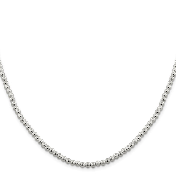 Sterling Silver 4mm Beads on Box Chain