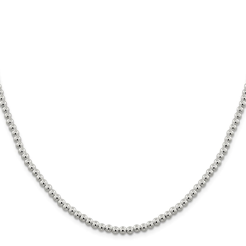 Sterling Silver 4mm Beads on Box Chain