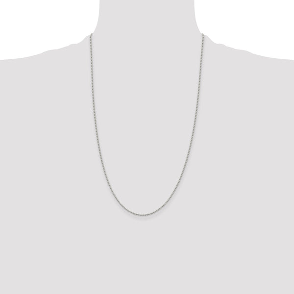 Sterling Silver 1.5mm Beaded Chain