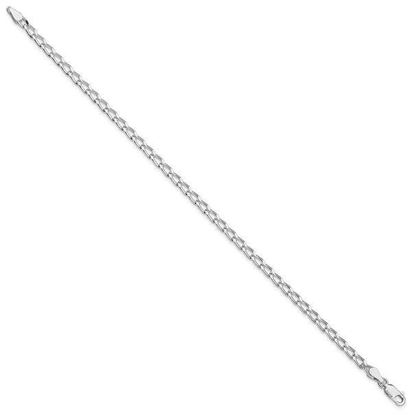 Sterling Silver Amore La Vita Rhodium-pl 3.2mm Link Chain Charm Bracelet