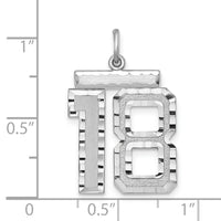 Sterling Silver Rhodium-plated Large #18 Charm