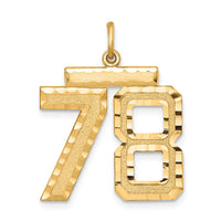 Sterling Silver Gold-plated Large Diamond-cut #78 Charm