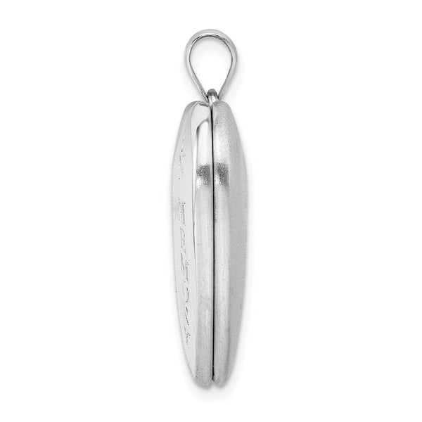 Sterling Silver Rhodium-plated 24mm In Memory Ash Holder Heart Locket