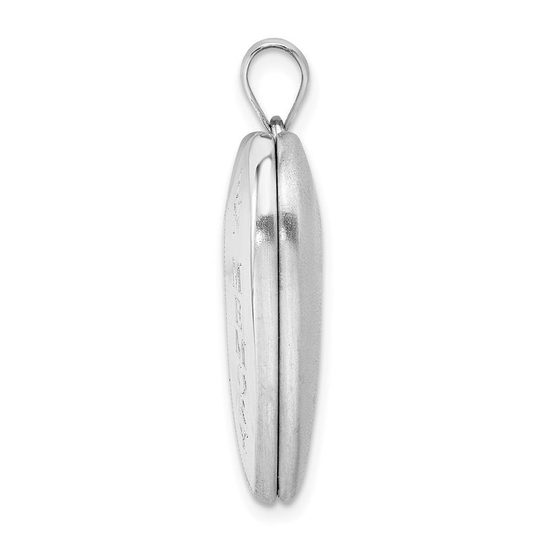 Sterling Silver Rhodium-plated 24mm In Memory Ash Holder Heart Locket