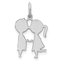 SSilver Rh-plt Engravable Boy/Girl Polished Front/Satin Back Disc Charm