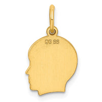 Sterling Silver GP Engravable Boy Polished Disc Charm