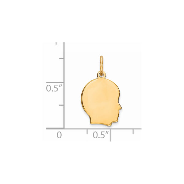 Sterling Silver GP Engravable Boy Polished Disc Charm