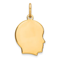Sterling Silver GP Engravable Boy Polished Disc Charm