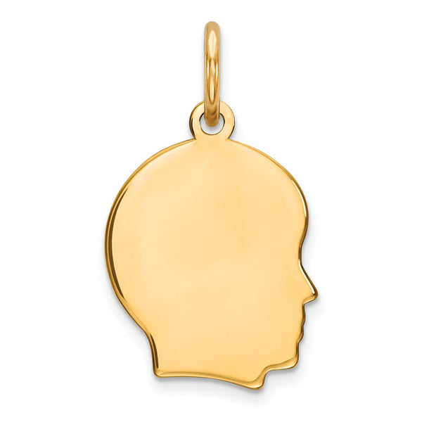 Sterling Silver GP Engravable Boy Polished Disc Charm
