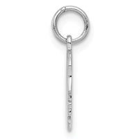 SSilver Rh-plt Engravable Girl Polished Front/Satin Back Disc Charm