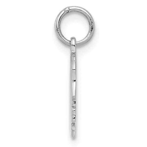 SSilver Rh-plt Engravable Girl Polished Front/Satin Back Disc Charm