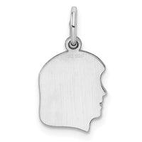 SSilver Rh-plt Engravable Girl Polished Front/Satin Back Disc Charm