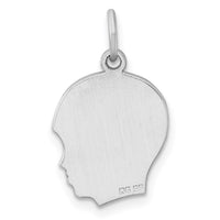 SSilver Rh-plt Engravable Boy Polished Front/Satin Back Disc Charm