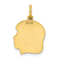 Sterling Silver GP Engravable Girl Polished Disc Charm